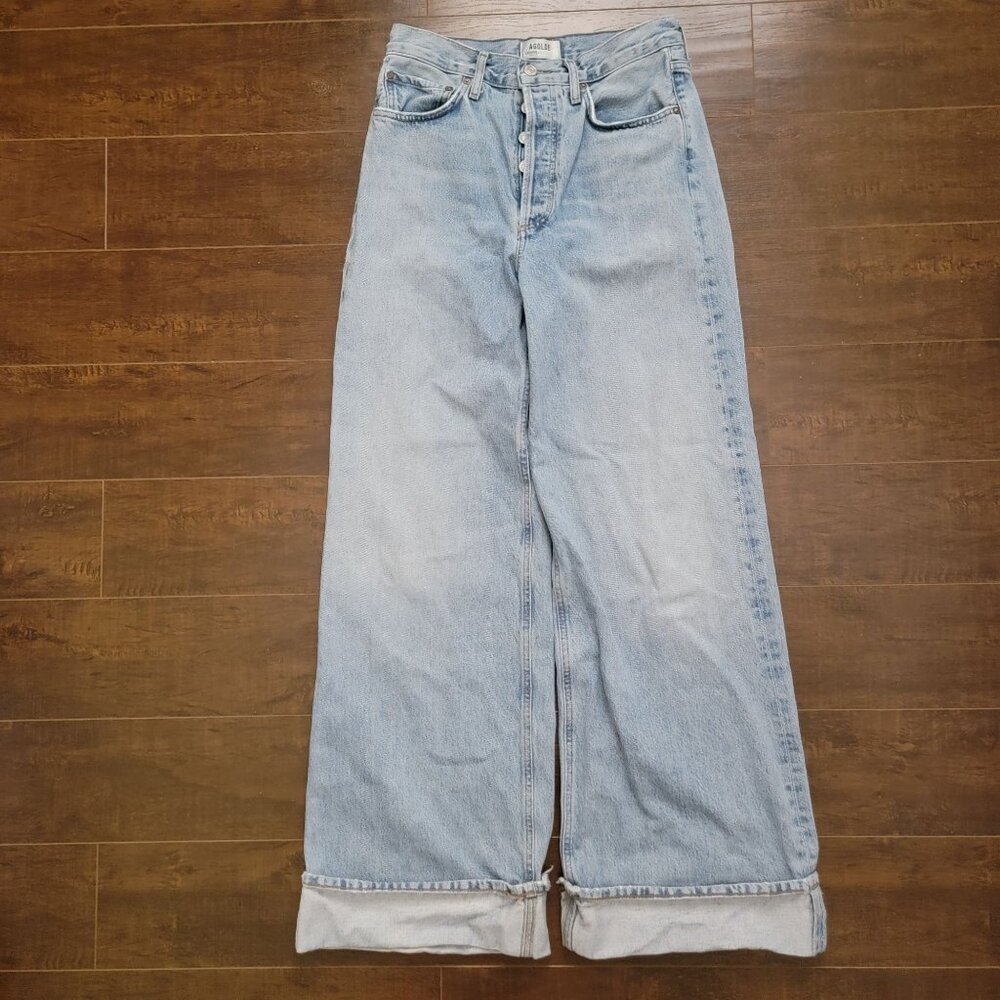 Agolde Light Blue Flare & Wide Leg Jeans - Picture 2 of 9